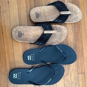 Reef and Billabong Flip Flops Set